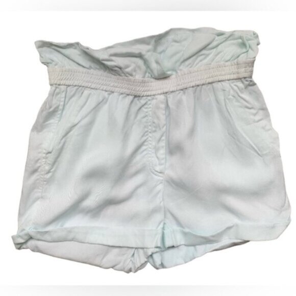 Aritzia Wilfred Shorts Crepe Paperbag Ruched Elastic Waist  Mint Green Size 0 - Picture 4 of 15